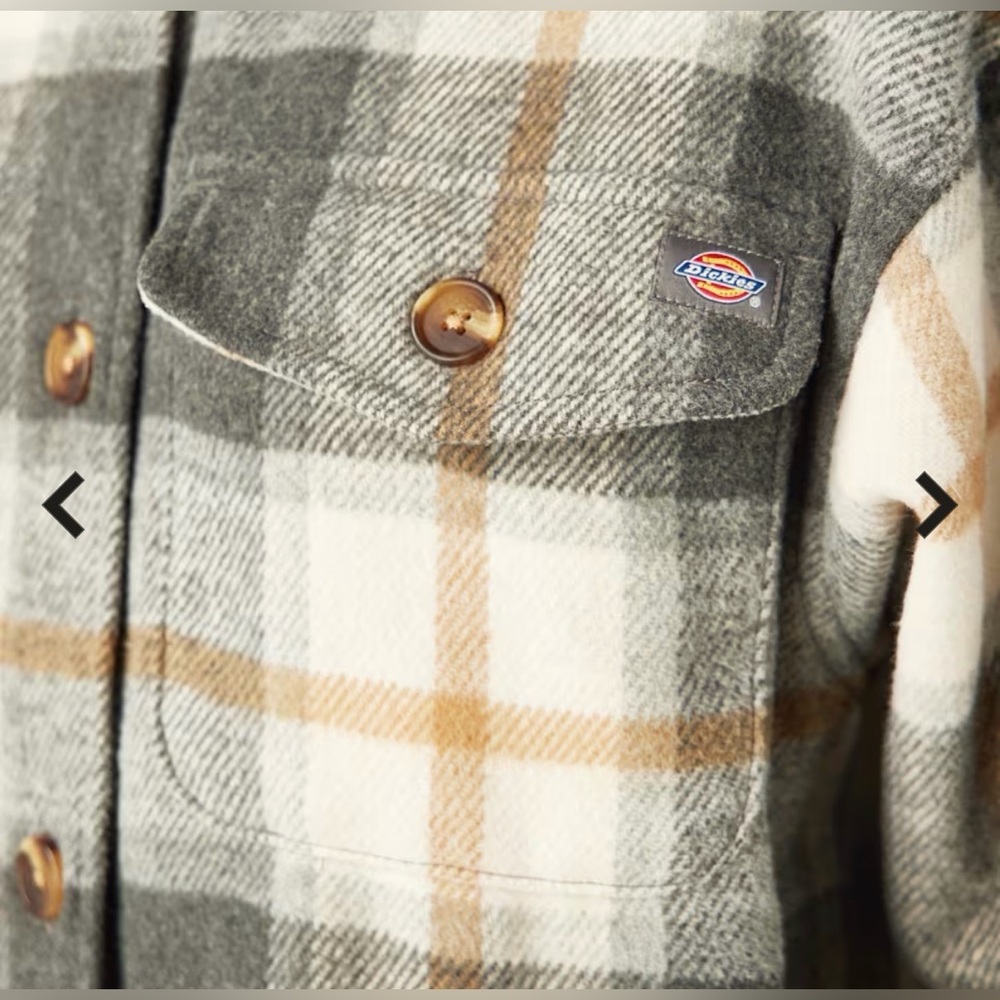 Dickies Womena Woven Flannel Shacket SzSM- NWT